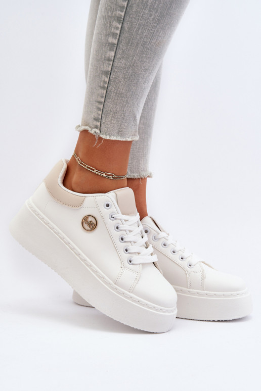 Women's platform sneakers white Eshen