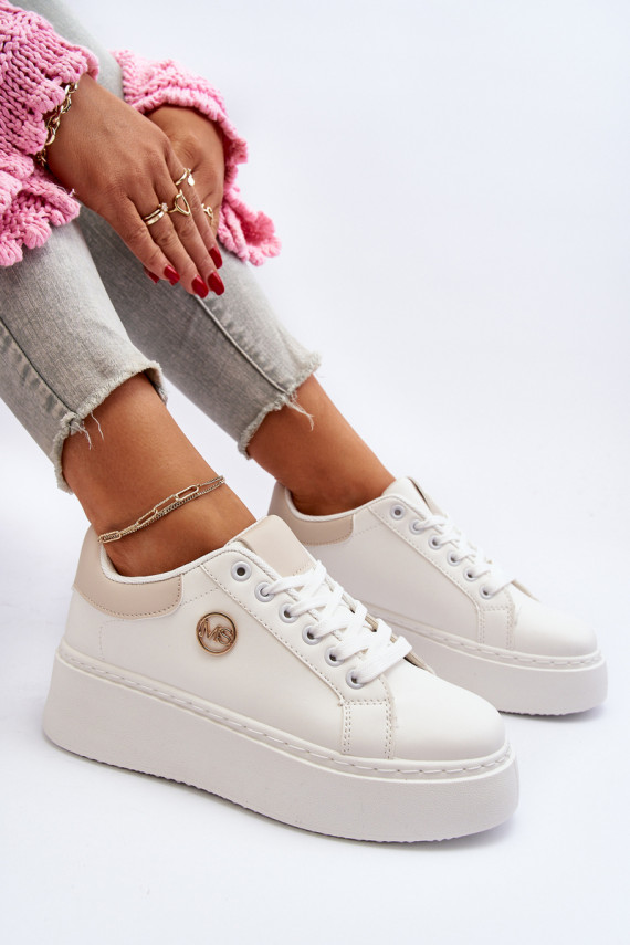 Women's platform sneakers white Eshen