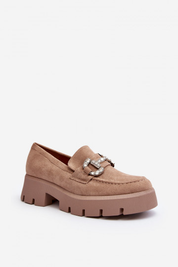 Women's Loafers with Beige Ornament Ellise 2