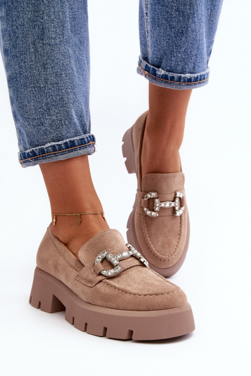 Women's Loafers with Beige Ornament Ellise Women's Loafers with Beige Ornament Ellise