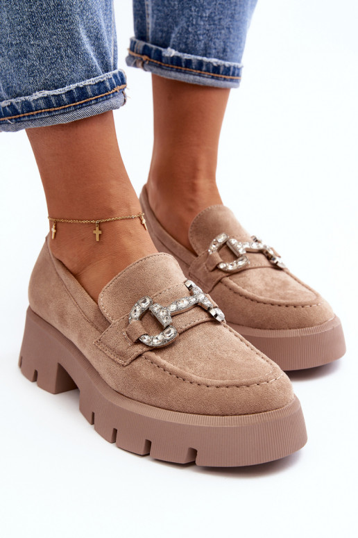 Women's Loafers with Beige Ornament Ellise Women's Loafers with Beige Ornament Ellise