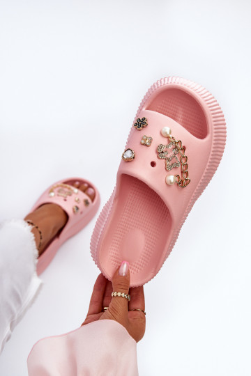Women's Foam Flip-Flops with Pink Decorations Afariana 2