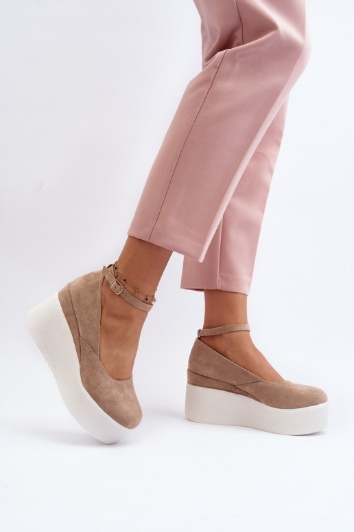 Women's Beige Wedge Espadrilles Malla Women's Beige Wedge Espadrilles Malla