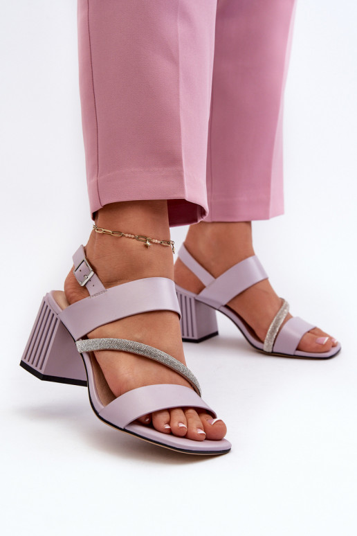 Women's Elegant Sandals with Stiletto Heel Purple D&A MR38-549