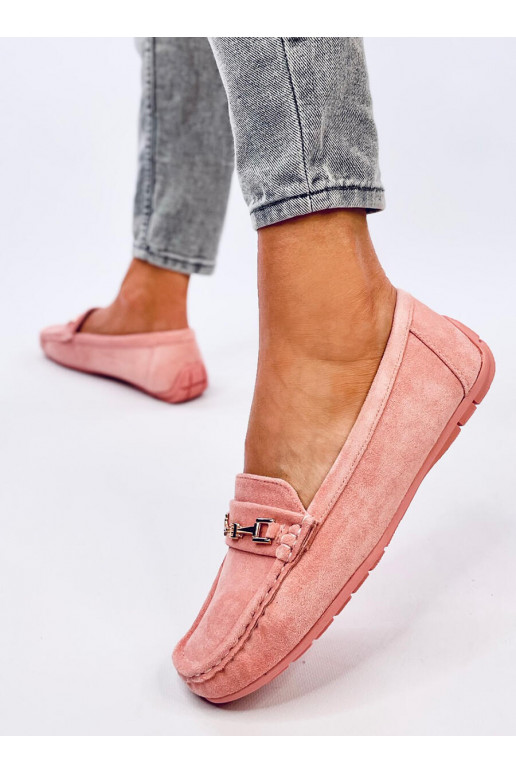 Women's moccasins of suede SOURD PINK