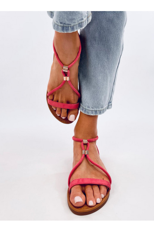 Women's sandals of suede LEEHOM RED