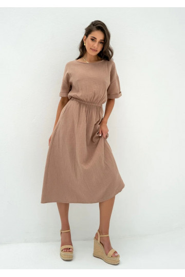 Greta - Beige muslin midi...