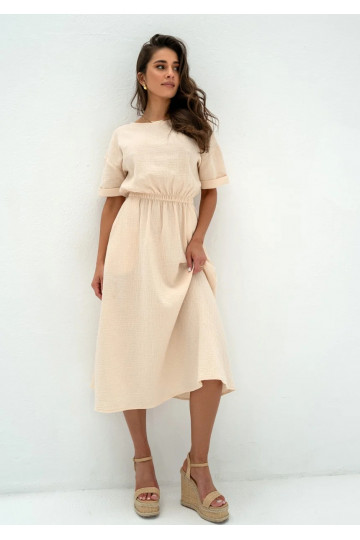 Greta - Creamy muslin midi...