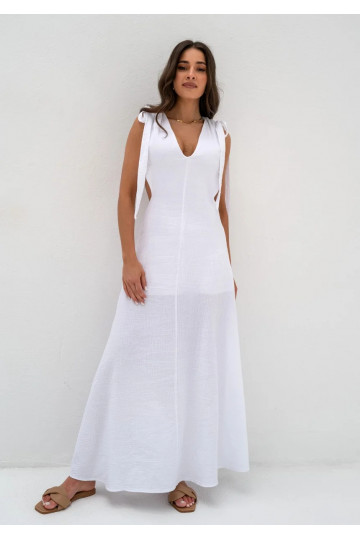 Eleni - White muslin maxi... 2