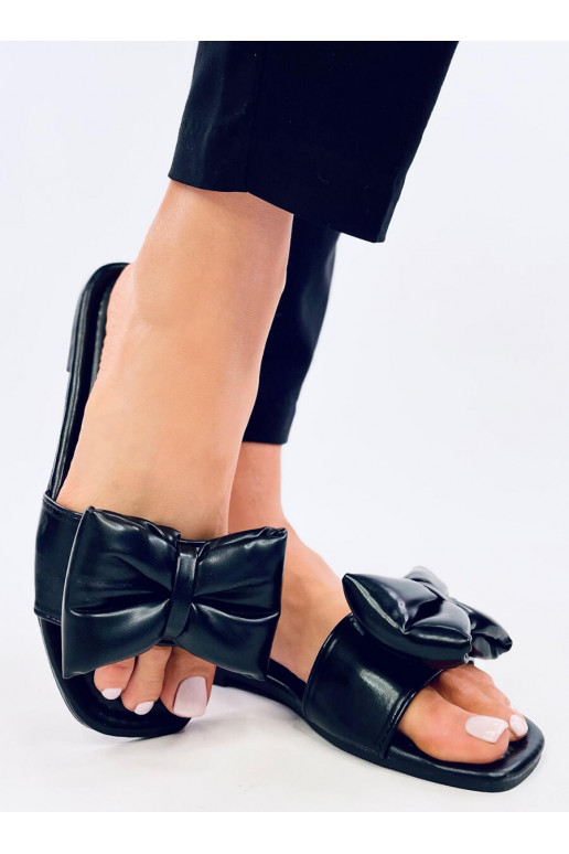 Slippers with bow MILI BLACK