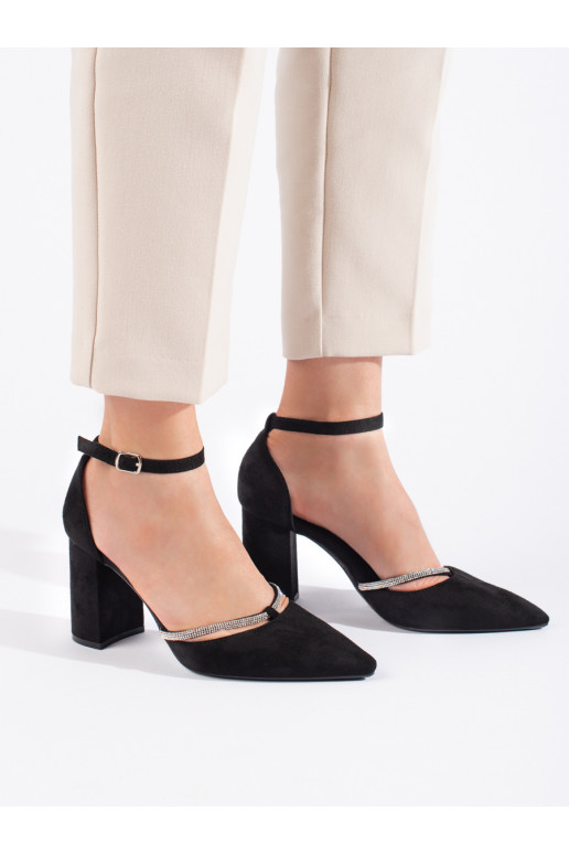 of suede High heels on the heel black