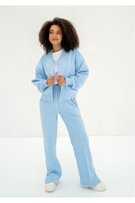 Club - Baby blue snap-buttoned...