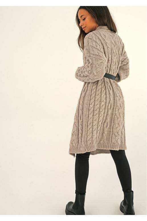 Long beige plaited cardigan Long beige plaited cardigan