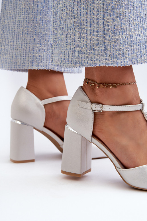 Suede High Heel Sandals with Silver Rhinestones Aniya