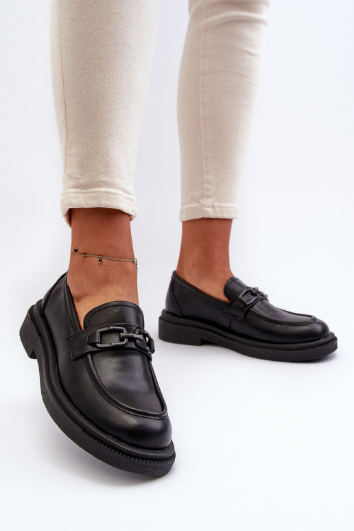 Black Women's Leather Moccasins Keelana Black Women's Leather Moccasins Keelana