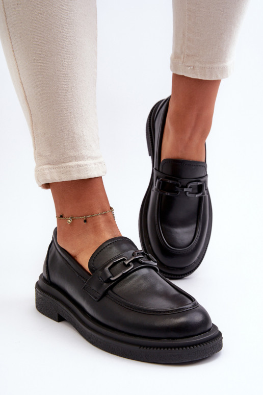 Black Women's Leather Moccasins Keelana Black Women's Leather Moccasins Keelana