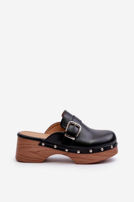 Women's Slide Sandals with Buckle Black Seprilla Women's Slide Sandals with Buckle Black Seprilla