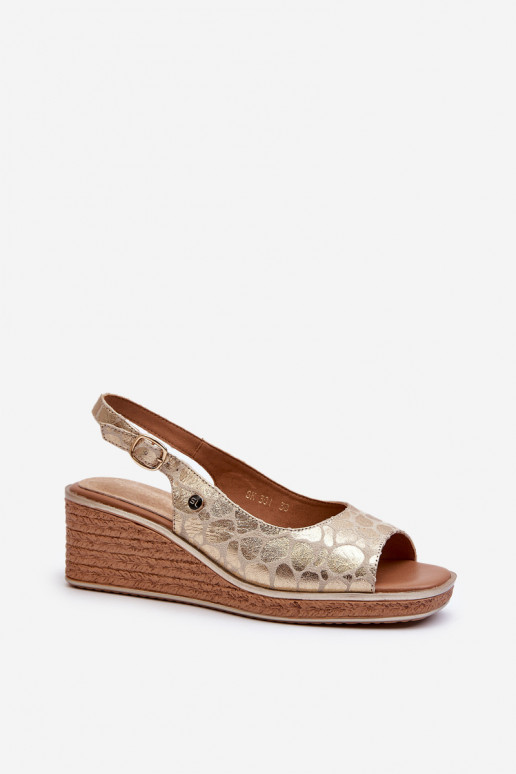 Women's Wedge Sandals Sergio Leone SK301 Gold Women's Wedge Sandals Sergio Leone SK301 Gold