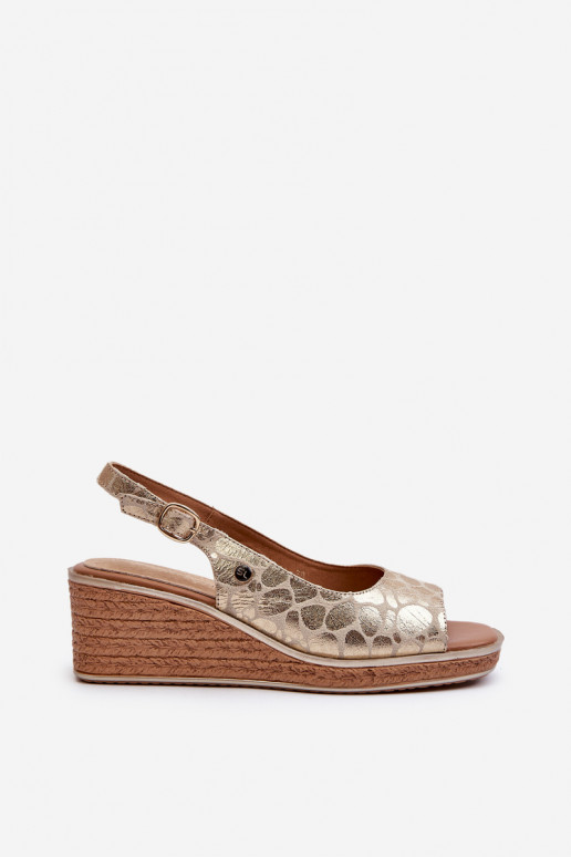 Women's Wedge Sandals Sergio Leone Gold