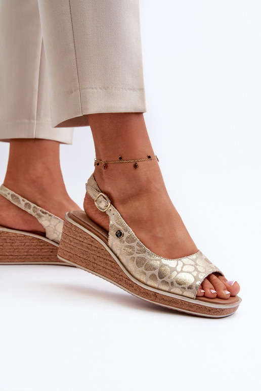 Women's Wedge Sandals Sergio Leone SK301 Gold Women's Wedge Sandals Sergio Leone SK301 Gold