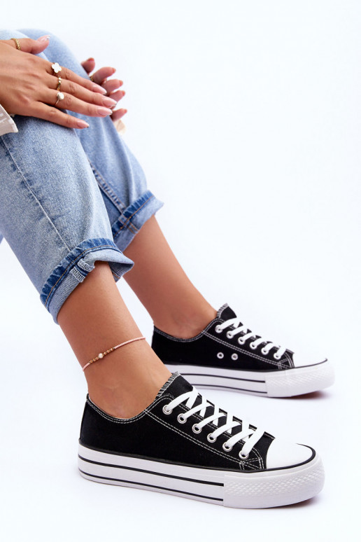 Low Classic Sneakers On Platform Black Jazlyn Low Classic Sneakers On Platform Black Jazlyn