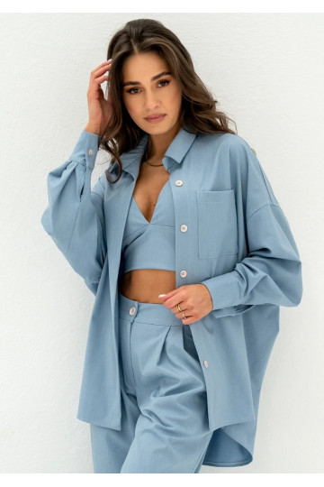 Tammy - light denim wide shirt