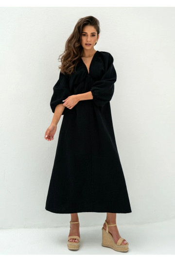 Axelia - black muslin dress