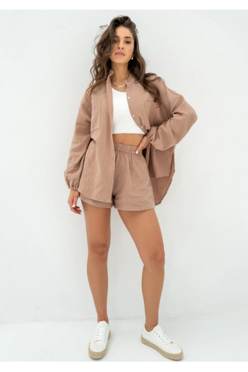 Palma - beige muslin shorts 2