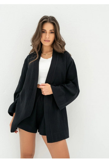 Pavla - black muslin shorts 2