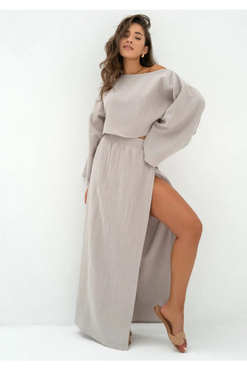 Terea - Taupe muslin skirt 2