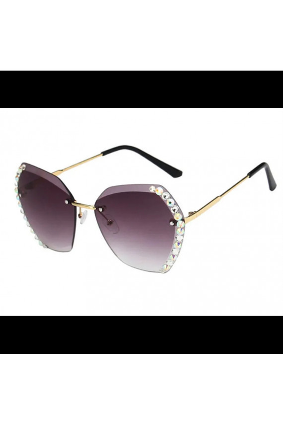 Elegant sunglasses with crystals GRADIENT GRAY