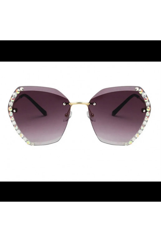 Elegant sunglasses with crystals GRADIENT GRAY