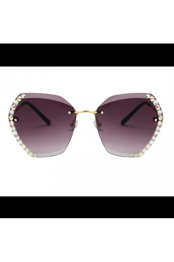 Elegant sunglasses with crystals GRADIENT GRAY