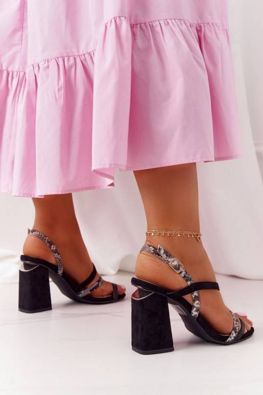 Suede Heeled Sandals S.Barski Black