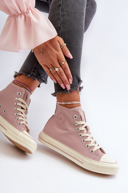 Women's High-Top Sneakers Big Star NN274277 Pink Women's High-Top Sneakers Big Star NN274277 Pink