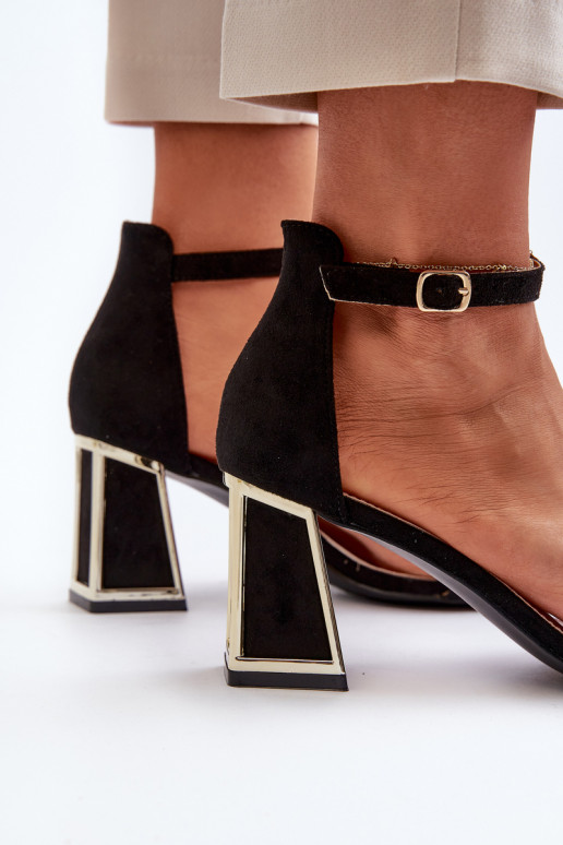 Black suede sandals with a heel Pholia Black suede sandals with a heel Pholia