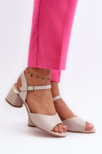 Women's Low Heel Eco Leather Sandals Sergio Leone SK876 Light Grey 2