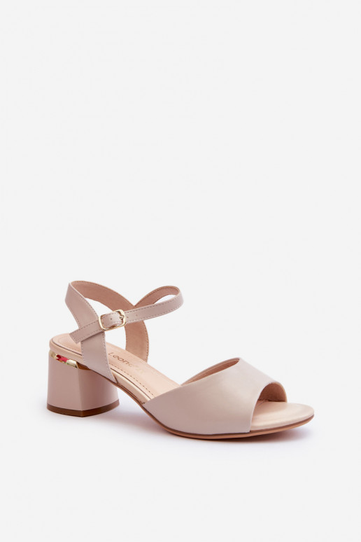 Women's Low Heel Eco Leather Sandals Sergio Leone SK876 Light Grey Women's Low Heel Eco Leather Sandals Sergio Leone SK876 Light Grey