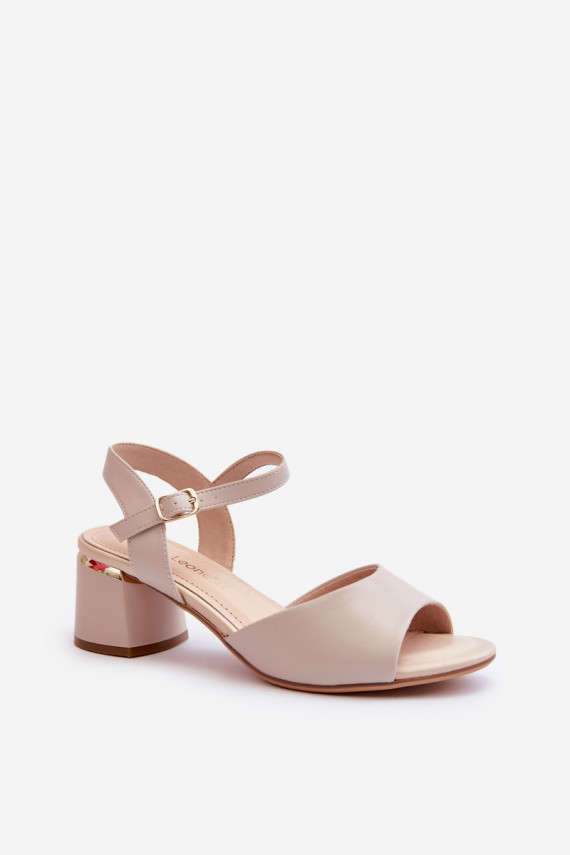 Women's Low Heel Eco Leather Sandals Sergio Leone SK876 Light Grey