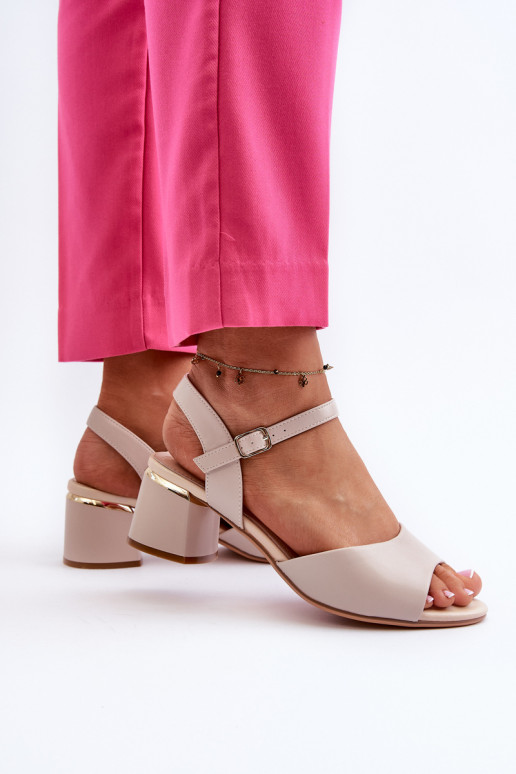 Women's Low Heel Eco Leather Sandals Sergio Leone SK876 Light Grey Women's Low Heel Eco Leather Sandals Sergio Leone SK876 Light Grey