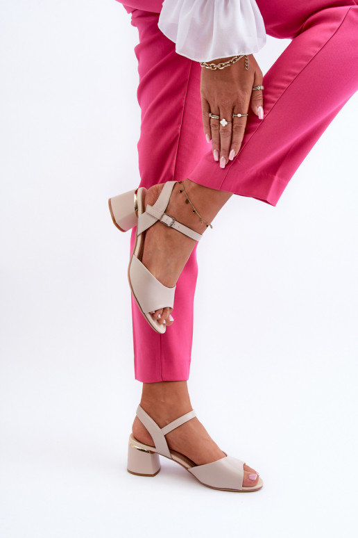 Women's Low Heel Eco Leather Sandals Sergio Leone SK876 Light Grey Women's Low Heel Eco Leather Sandals Sergio Leone SK876 Light Grey