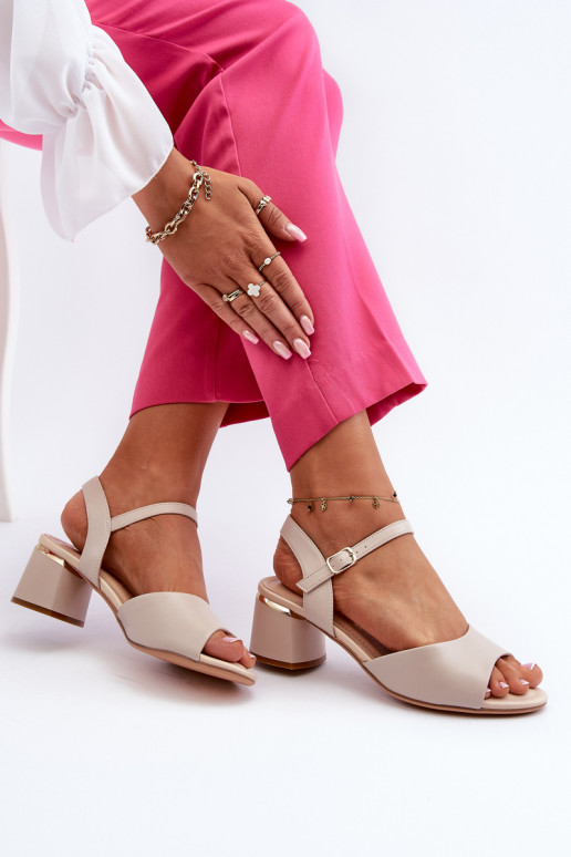 Women's Low Heel Eco Leather Sandals Sergio Leone SK876 Light Grey Women's Low Heel Eco Leather Sandals Sergio Leone SK876 Light Grey