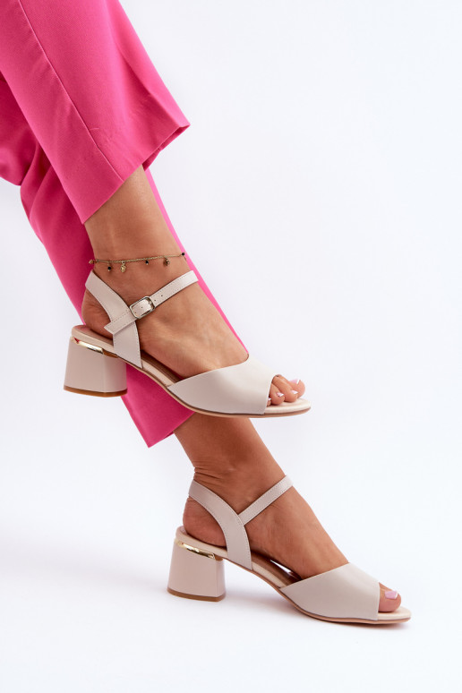 Women's Low Heel Eco Leather Sandals Sergio Leone SK876 Light Grey Women's Low Heel Eco Leather Sandals Sergio Leone SK876 Light Grey