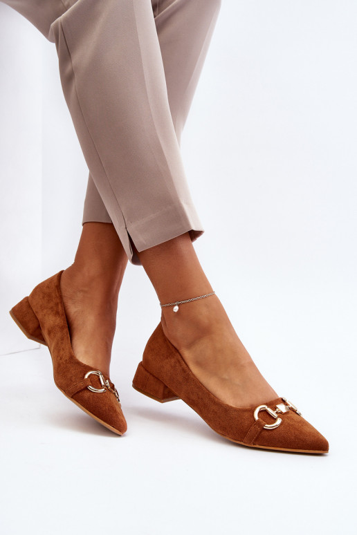 Suede Ballerina Flats with Pointed Toe Camel Ethere Suede Ballerina Flats with Pointed Toe Camel Ethere