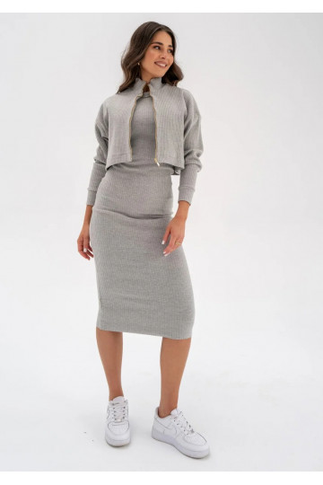 Aster - Grey knitted cardigan