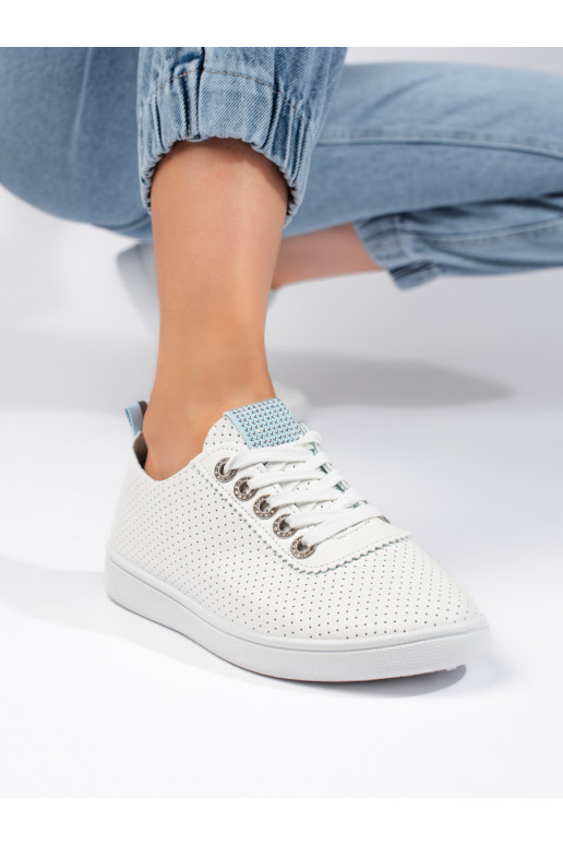 with elements of openwork white color Women's boots 