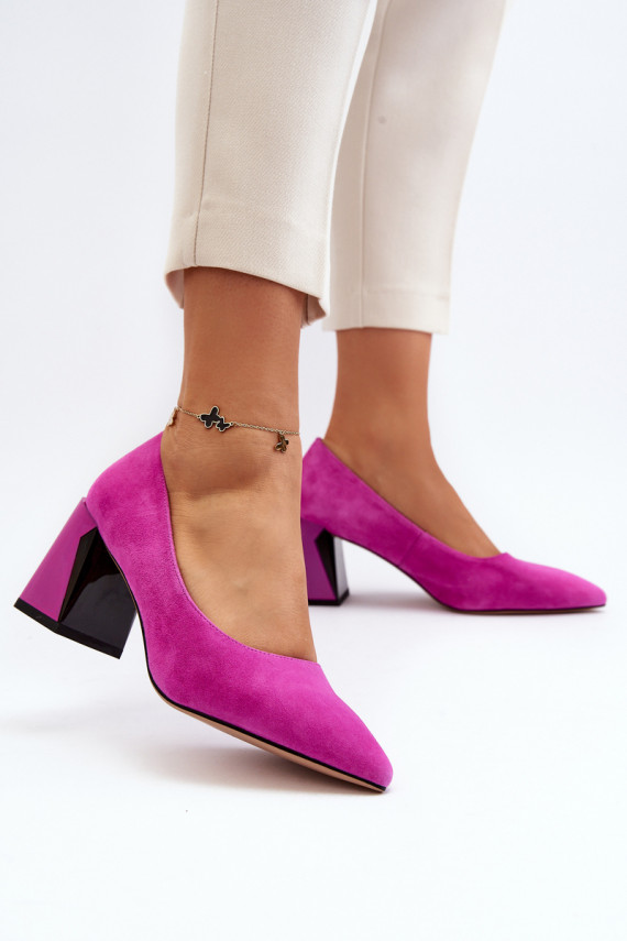 Suede Court Shoes with Stiletto Heel Fuchsia Alessyndra