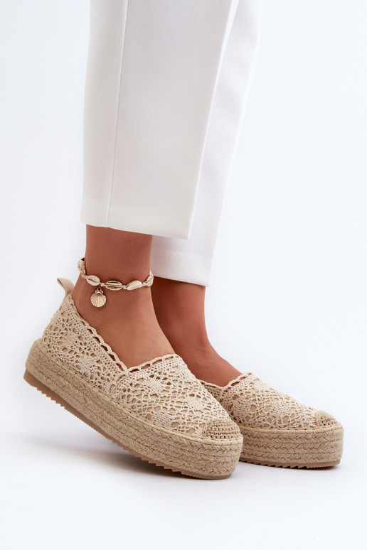 Beige platform espadrilles store