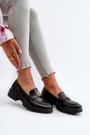 Elegant Women's Loafers with Black Gold Detail Tosisa 2