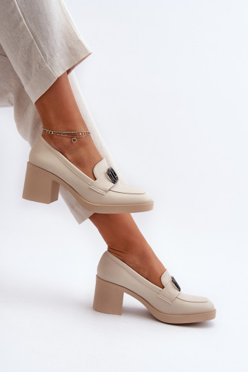 Women's High Heel Shoes with Beige Decoration Nedarea 2